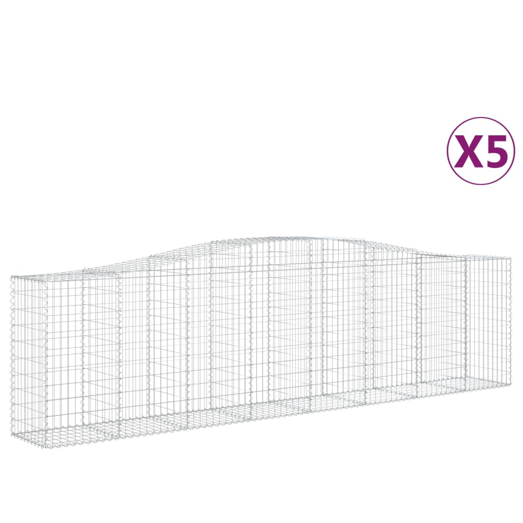 VidaXL Gabions 5 pcs courbé 400x50x100 120 cm fer
