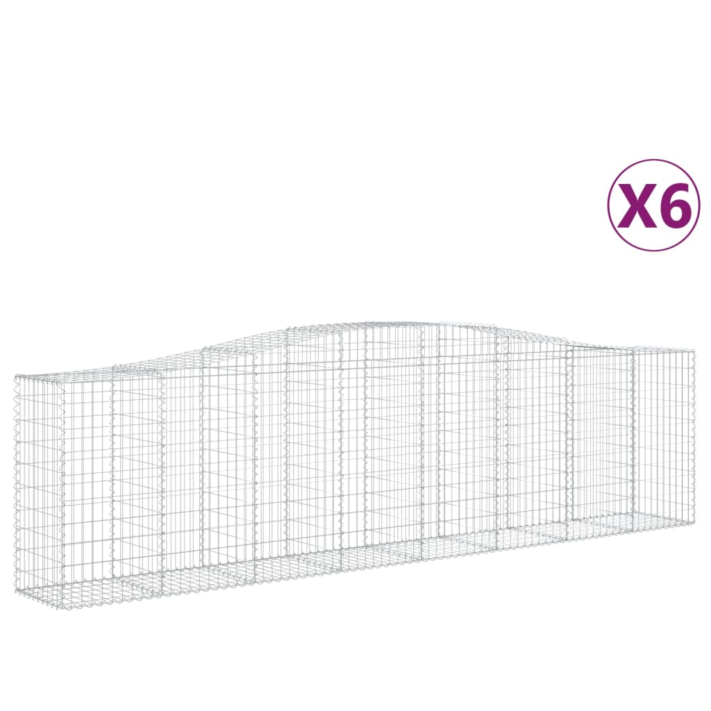 VidaXL Gabions 6 pcs courbé 400x50x100 120 cm fer