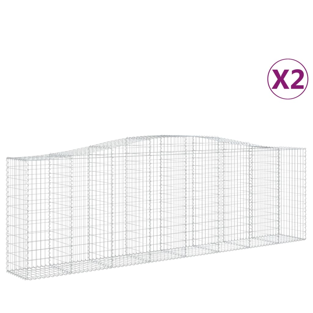 VidaXL Gabions 2 pcs courbé 400x50x120 140 cm fer