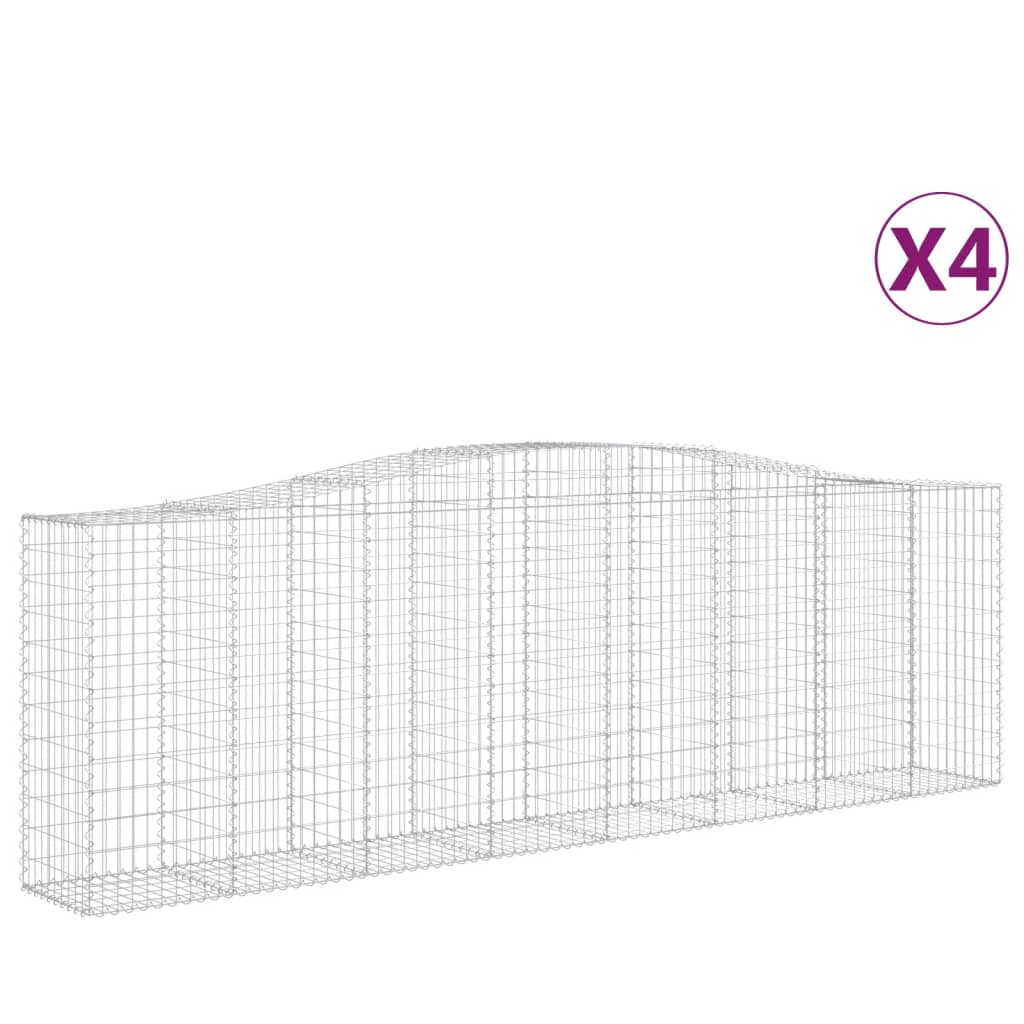 VidaXL Gabions 4 pcs courbé 400x50x120 140 cm fer
