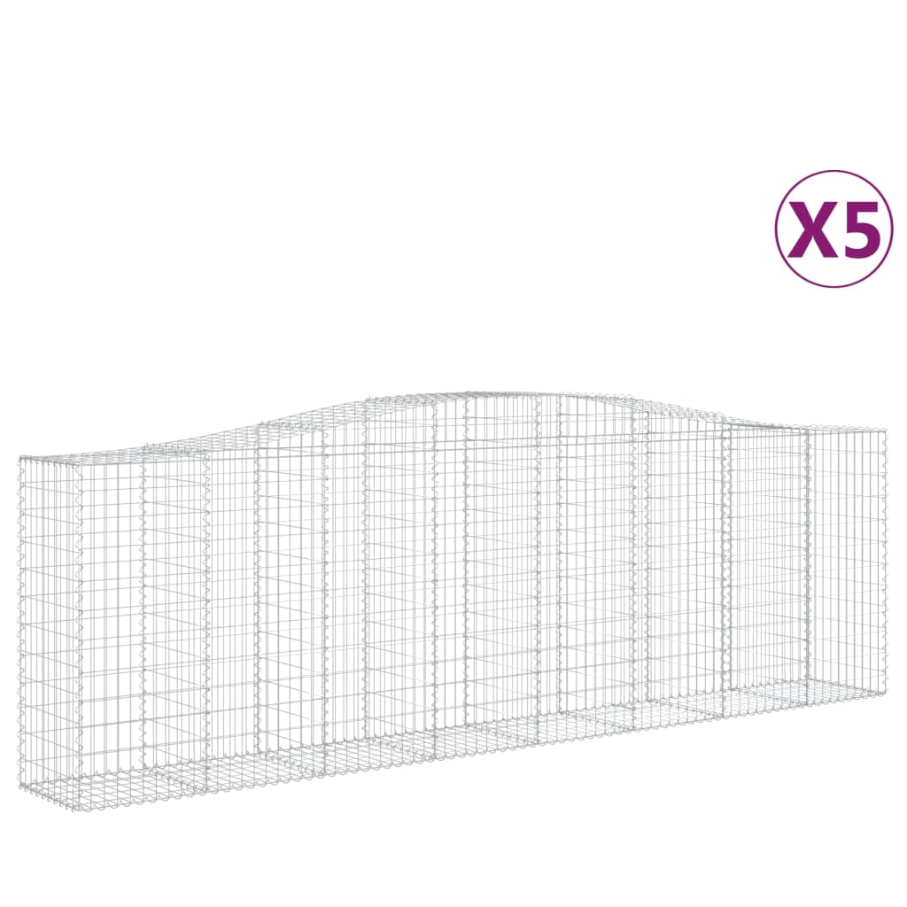 VidaXL Gabions 5 pcs courbé 400x50x120 140 cm fer