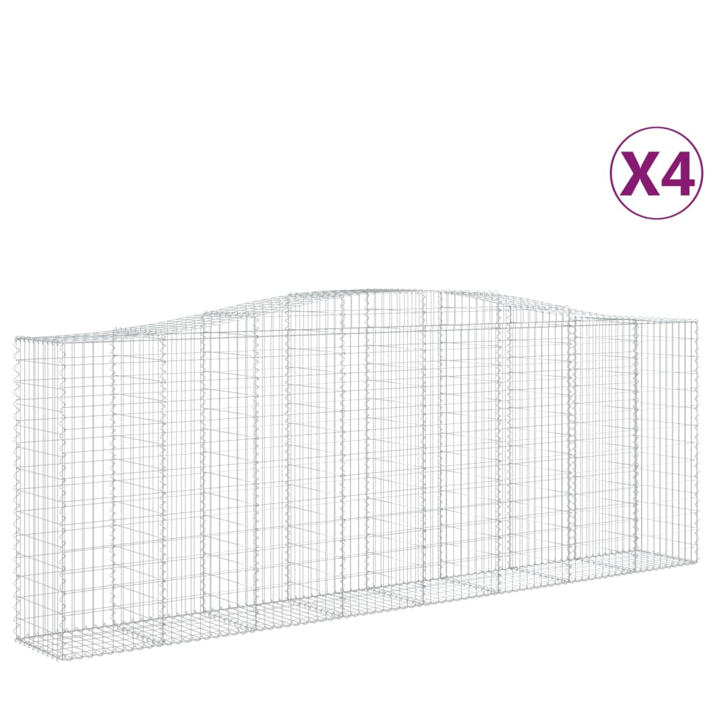 VidaXL Gabions 4 pcs courbé 400x50x140 160 cm fer