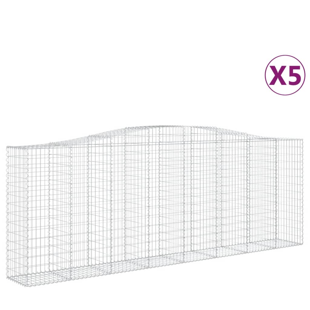 VidaXL Gabions 5 pcs courbé 400x50x140 160 cm fer