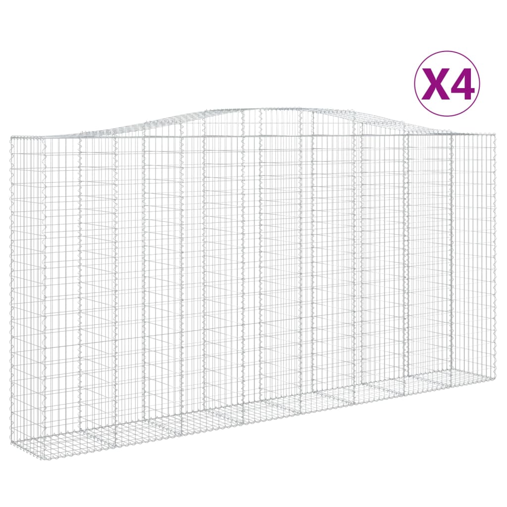 VidaXL Gabions 4 pcs courbé 400x50x200 220 cm fer