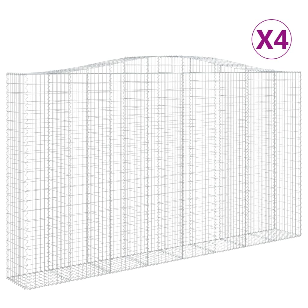 VidaXL Gabions 4 pcs courbé 400x50x220 240 cm fer