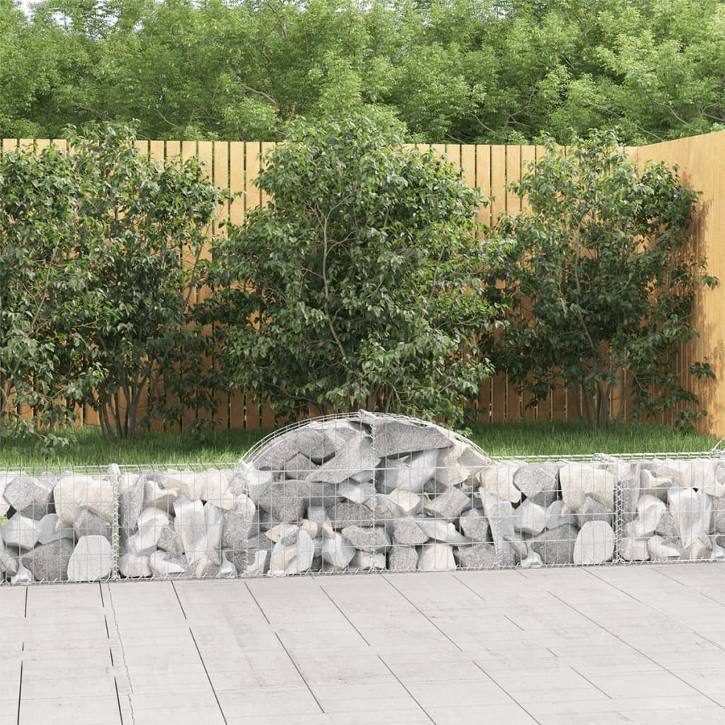 VidaXL Gabions 2 pcs courbé 200x30x40 60 cm fer galvanisé