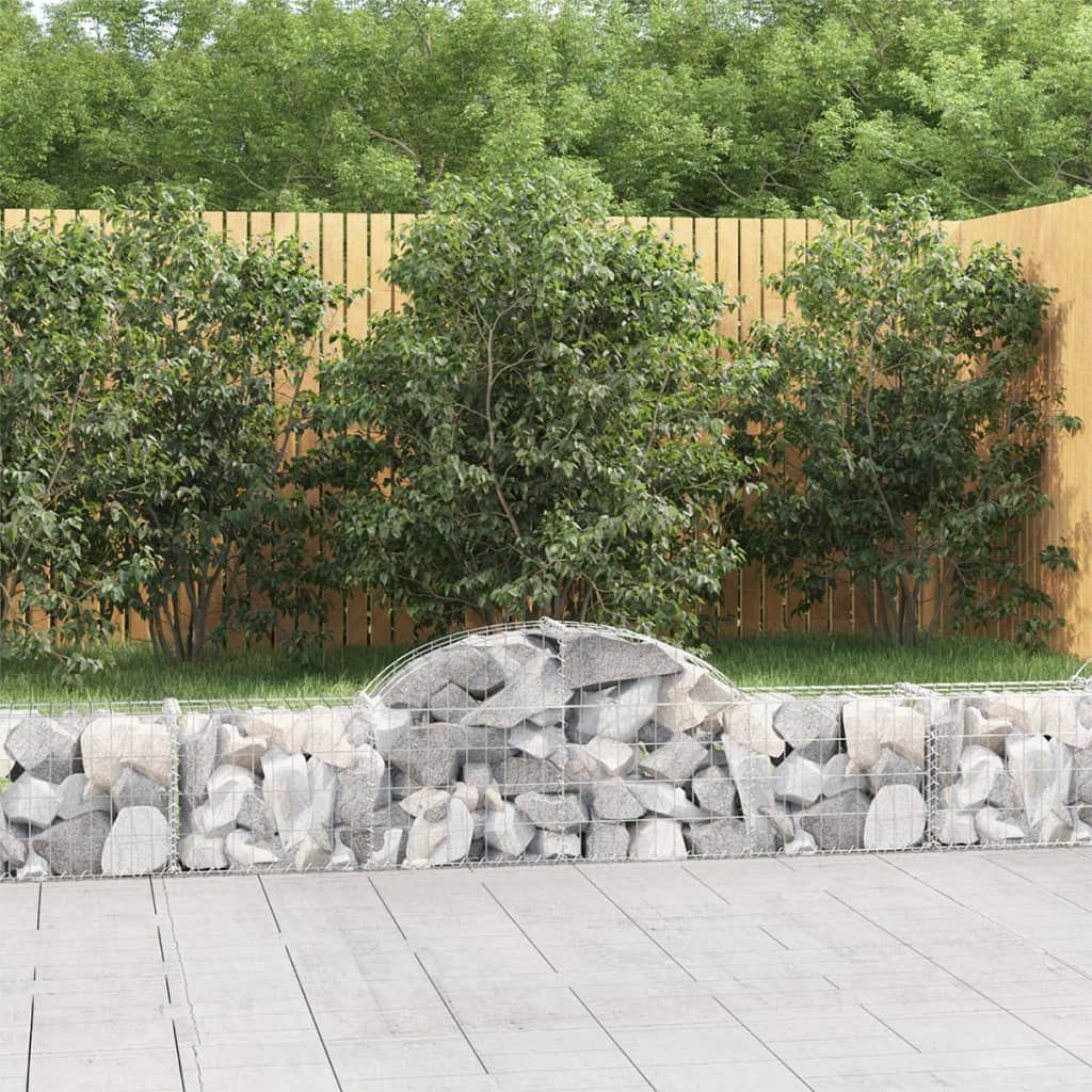 VidaXL Gabions 5 pcs courbé 200x30x40 60 cm fer galvanisé