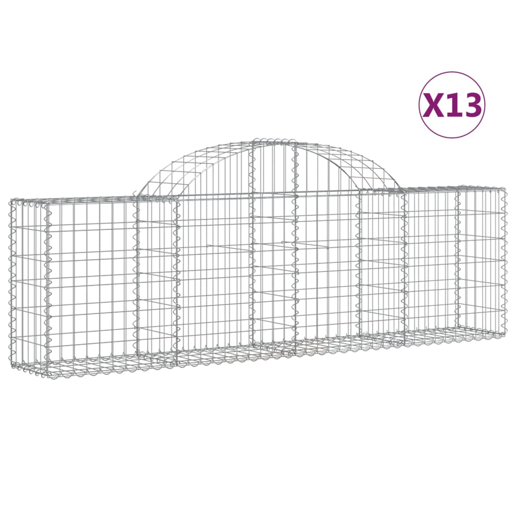 VidaXL Gabions 13 pcs courbé 200x30x60 80 cm fer galvanisé
