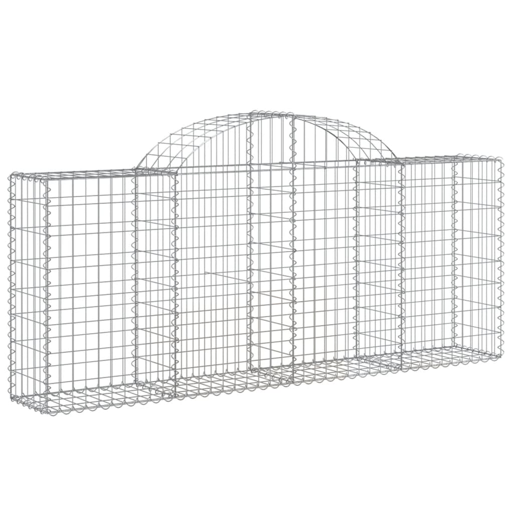 VidaXL Gabions 3 pcs courbé 200x30x80 100 cm fer galvanisé