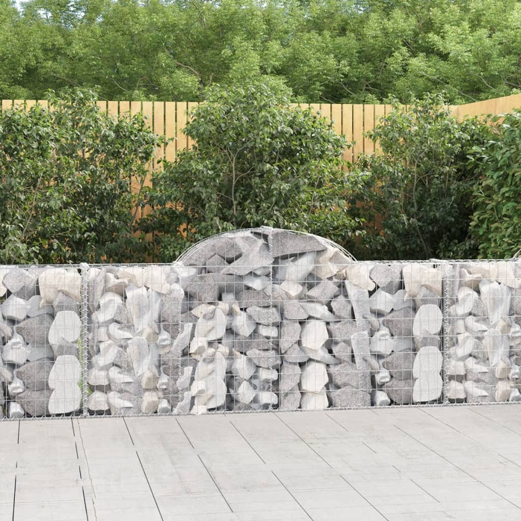 VidaXL Gabions 6 pcs courbé 200x30x80 100 cm fer galvanisé