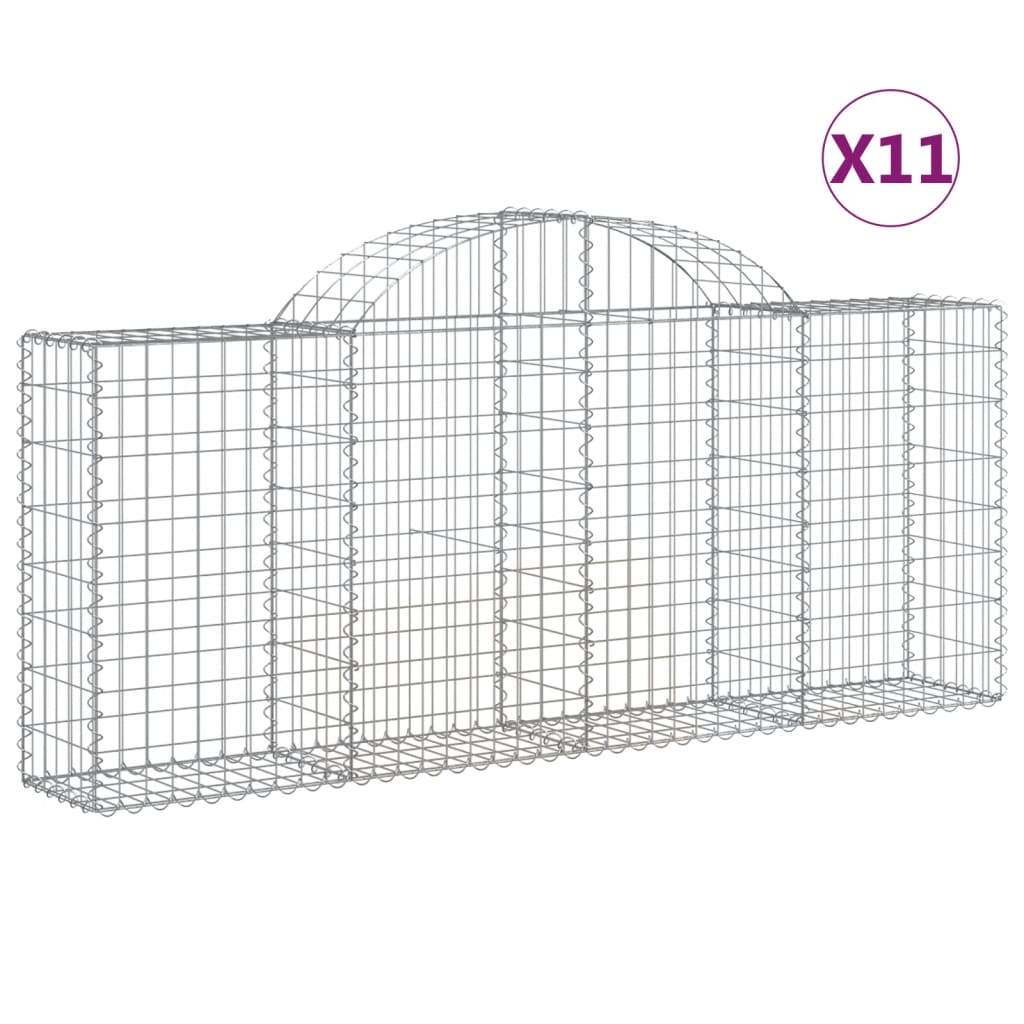 VidaXL Gabions 11 pcs courbé 200x30x80 100 cm fer