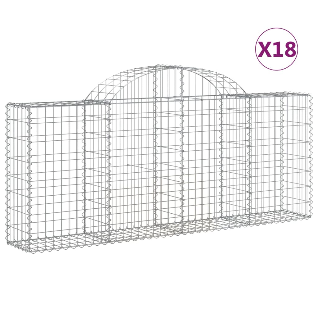 VidaXL Gabions 18 pcs courbé 200x30x80 100 cm fer