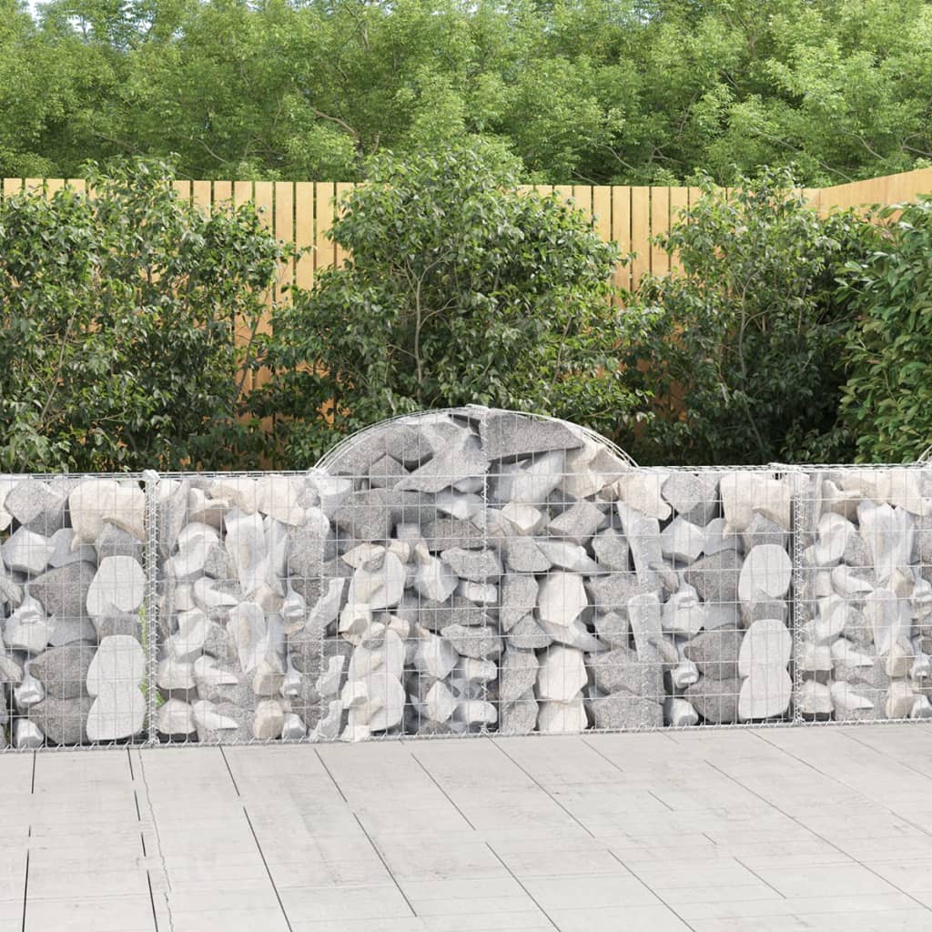 VidaXL Gabions 18 pcs courbé 200x30x80 100 cm fer