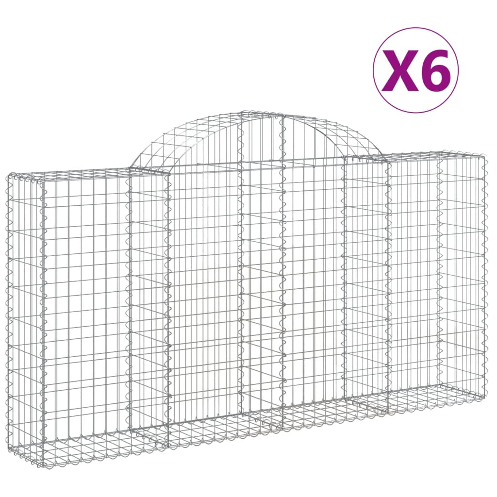 VidaXL Gabions 6 pcs courbé 200x30x100 120 cm fer