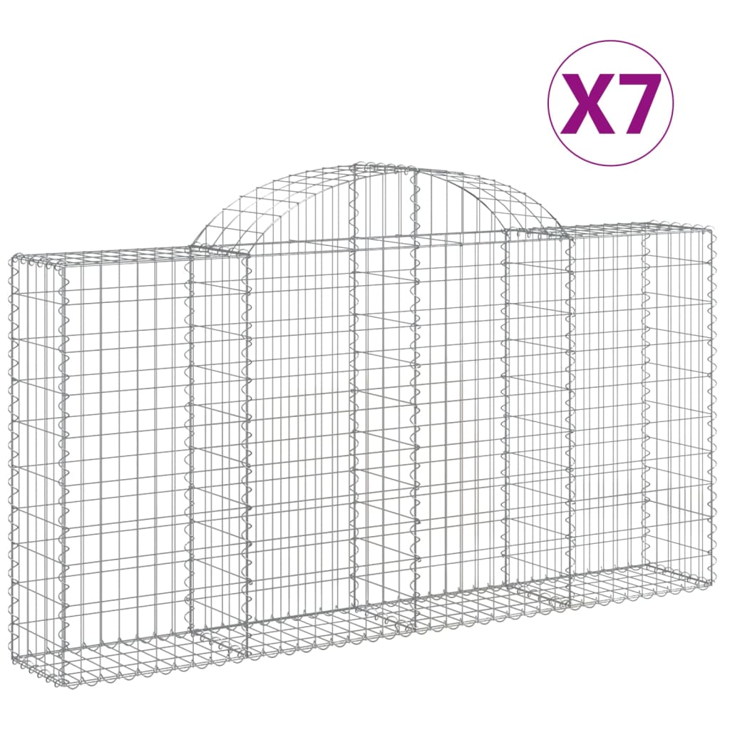 VidaXL Gabions 7 pcs courbé 200x30x100 120 cm fer