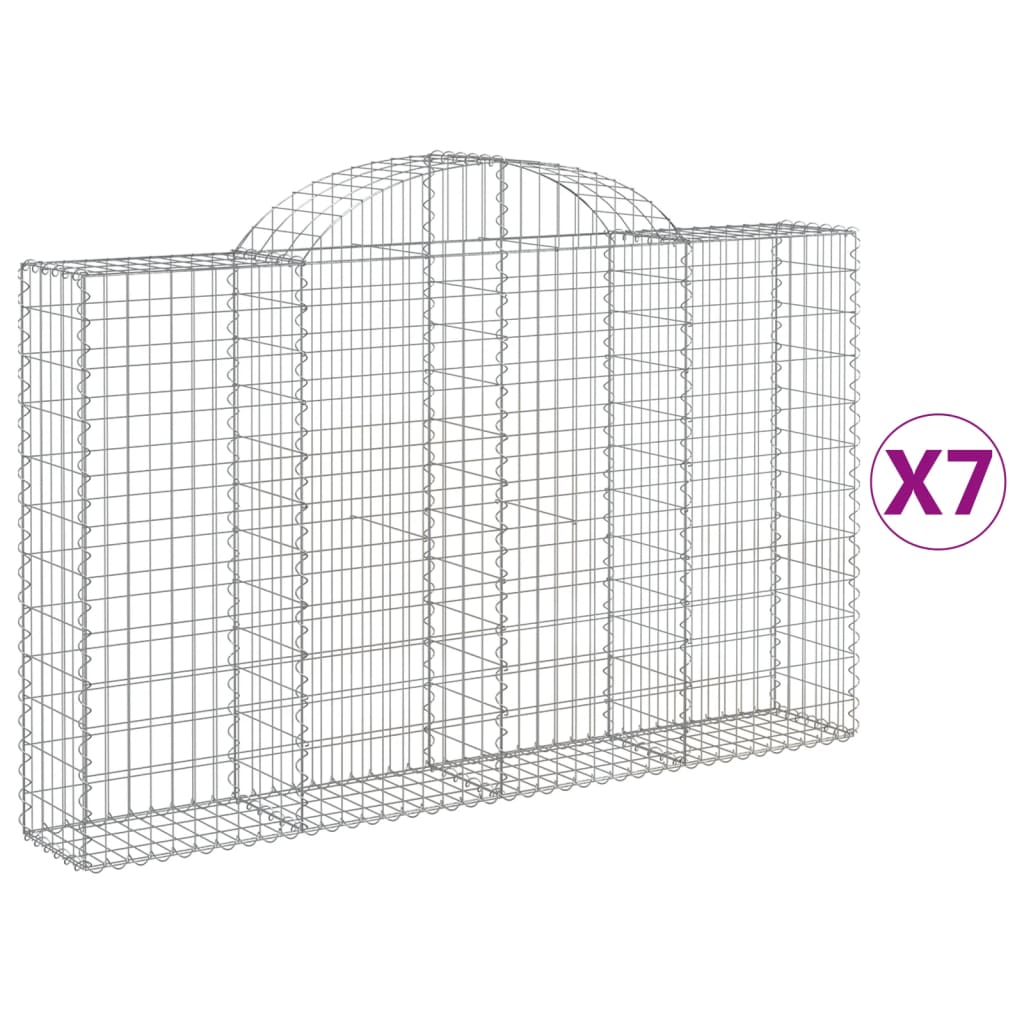 VidaXL Gabions 7 pcs courbé 200x30x120 140 cm fer