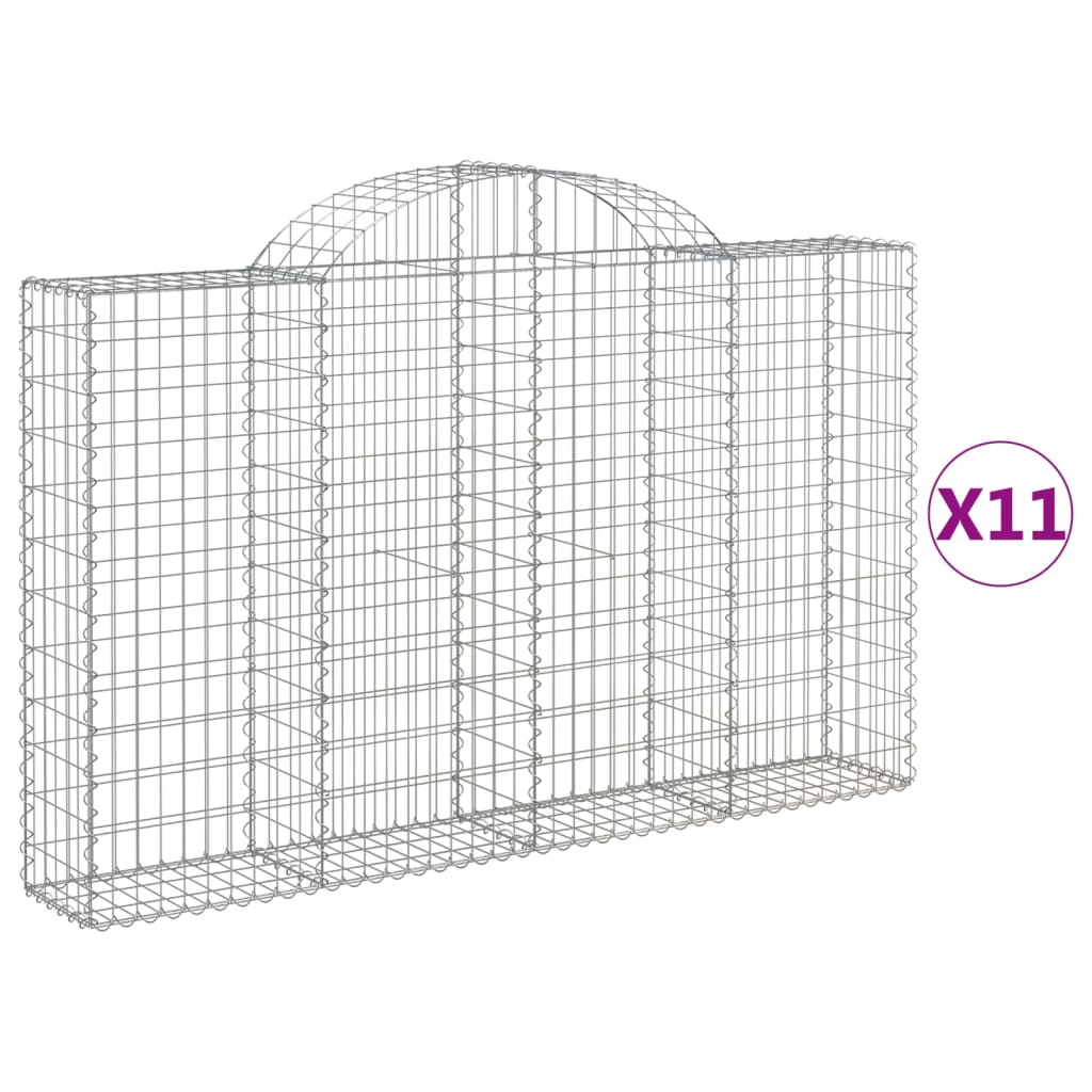 VidaXL Gabions 11 pcs courbé 200x30x120 140 cm fer