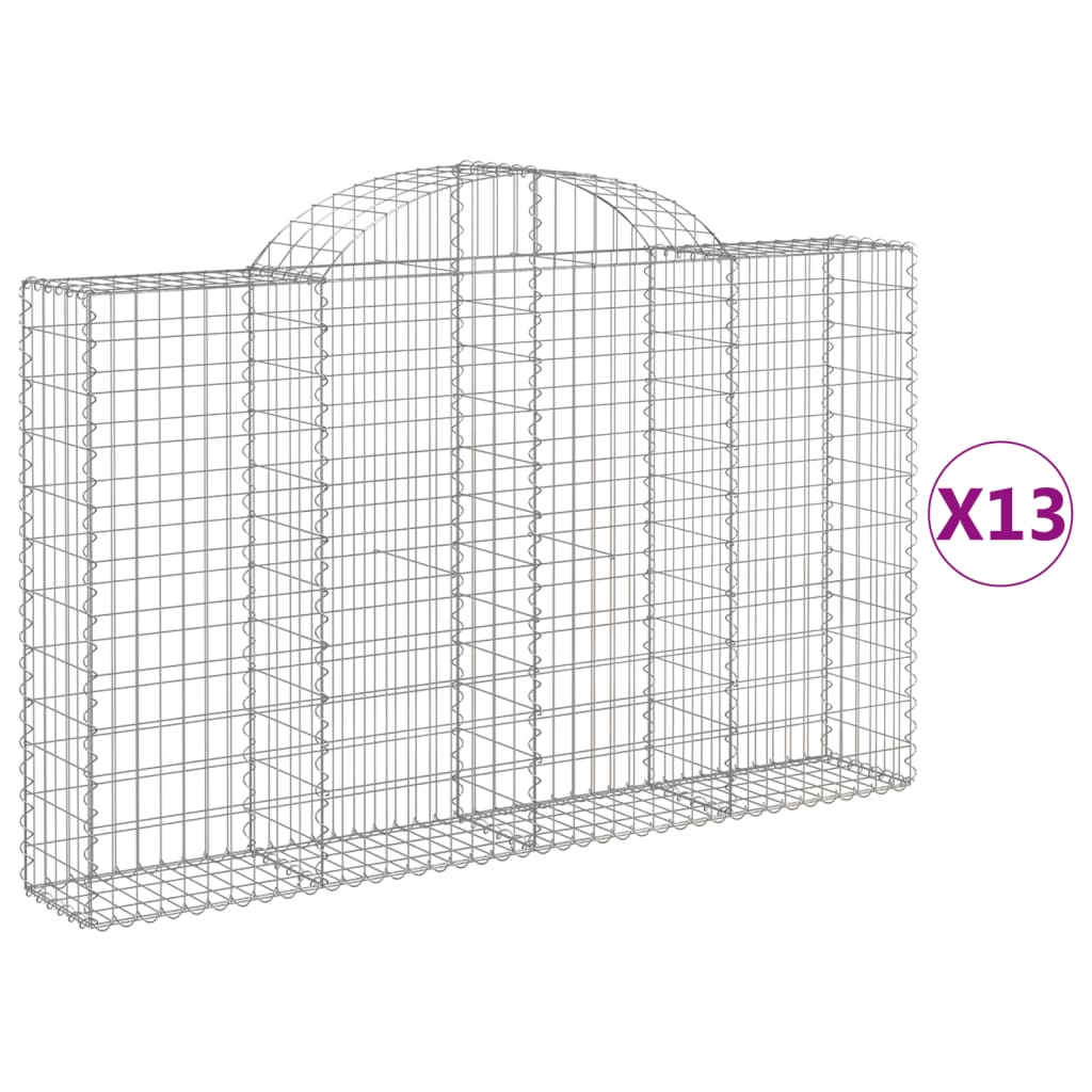 VidaXL Gabions 13 pcs courbé 200x30x120 140 cm fer