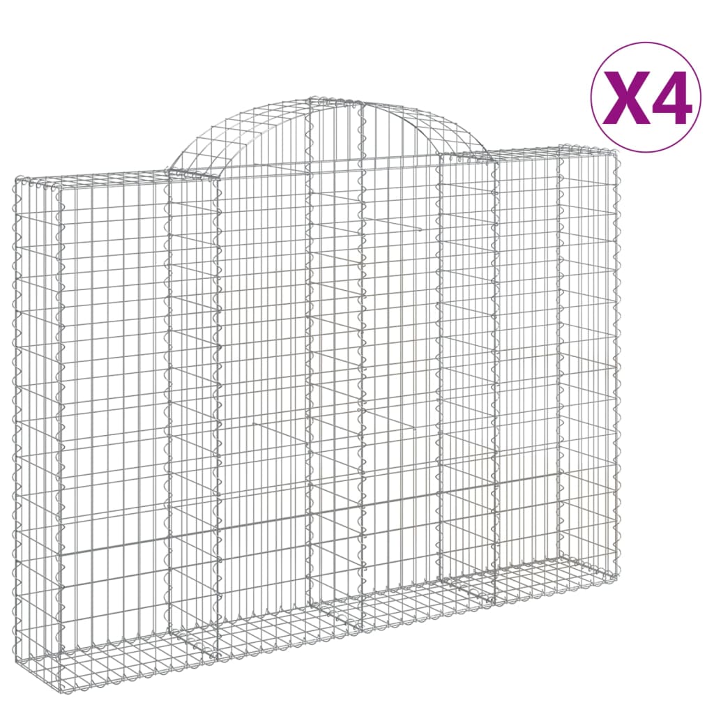 VidaXL Gabions 4 pcs courbé 200x30x140 160 cm fer