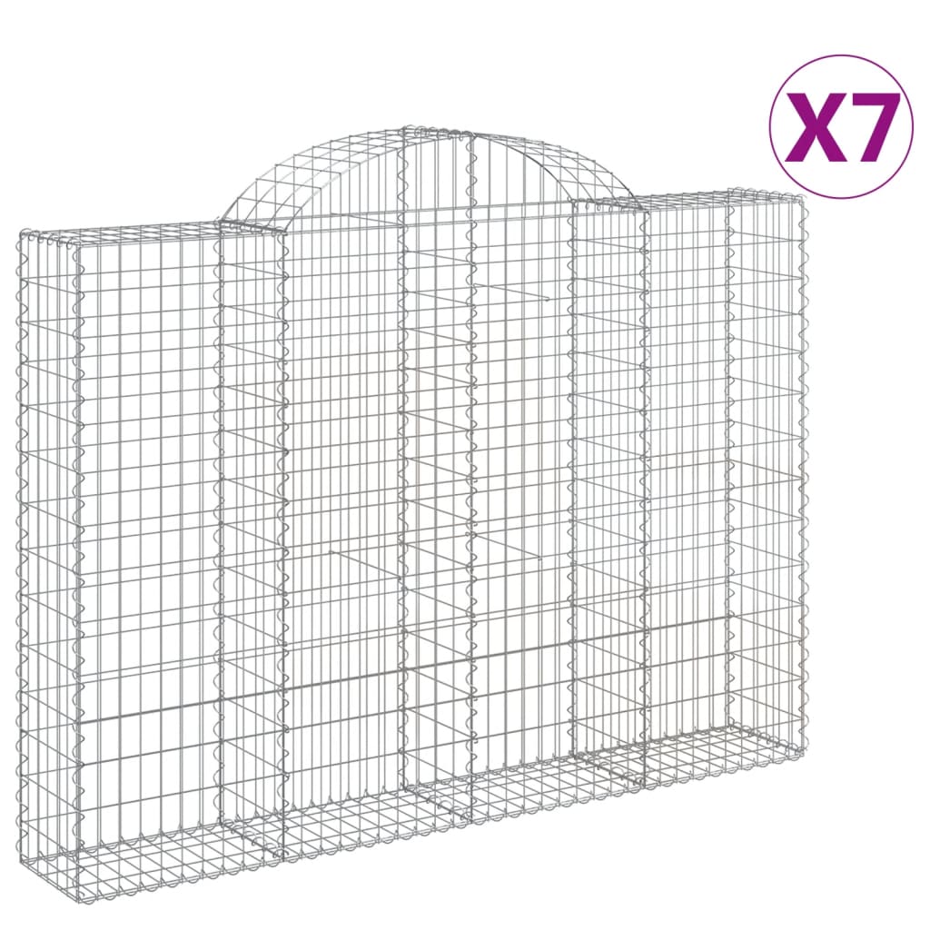 VidaXL Gabions 7 pcs courbé 200x30x140 160 cm fer