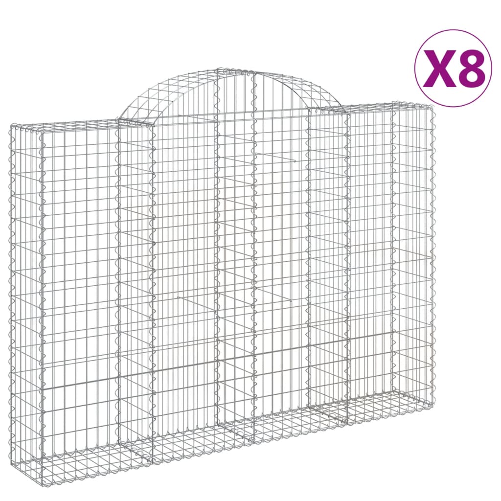VidaXL Gabions 8 pcs courbé 200x30x140 160 cm fer