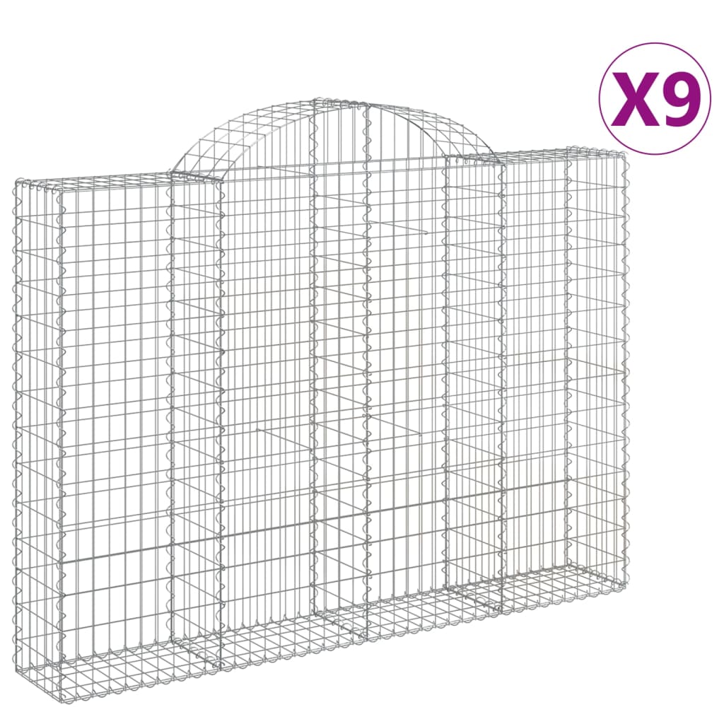 VidaXL Gabions 9 pcs courbé 200x30x140 160 cm fer