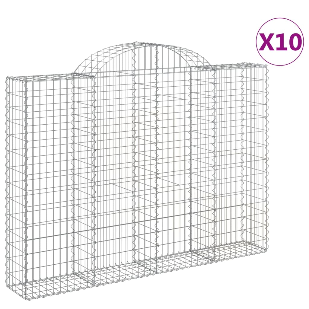 VidaXL Gabions 10 pcs courbé 200x30x140 160 cm fer