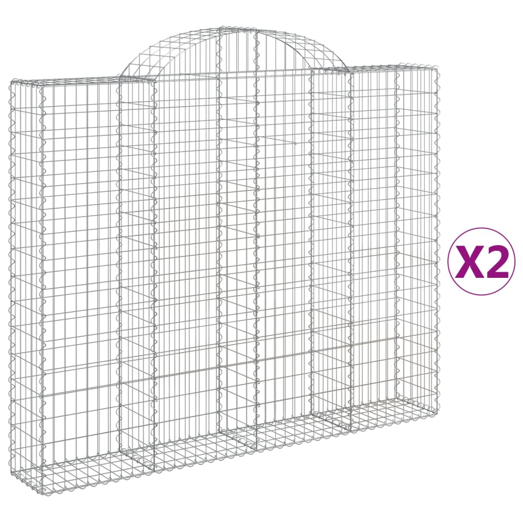 VidaXL Gabions 2 pcs courbé 200x30x160 180 cm fer