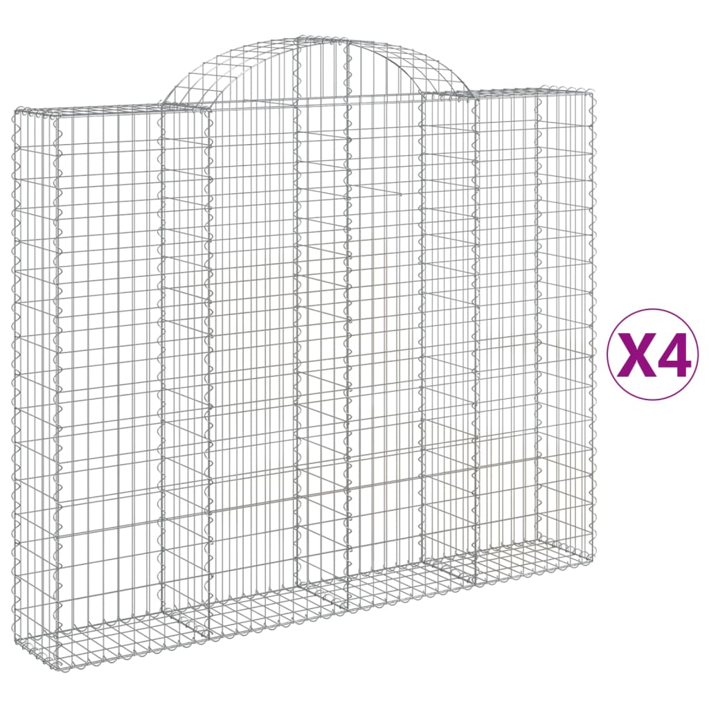 VidaXL Gabions 4 pcs courbé 200x30x160 180 cm fer
