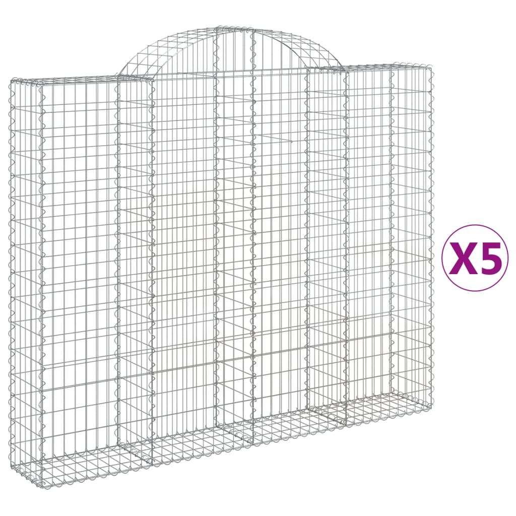 VidaXL Gabions 5 pcs courbé 200x30x160 180 cm fer