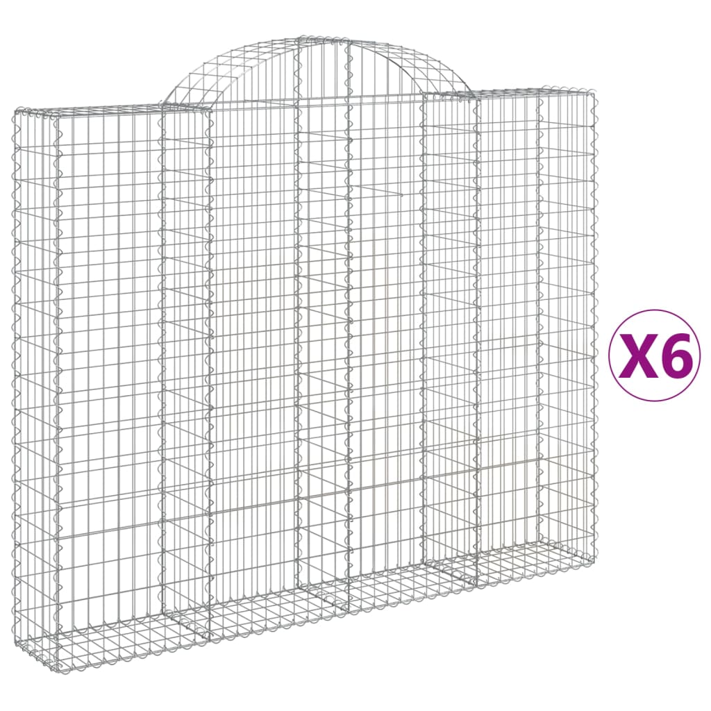 VidaXL Gabions 6 pcs courbé 200x30x160 180 cm fer