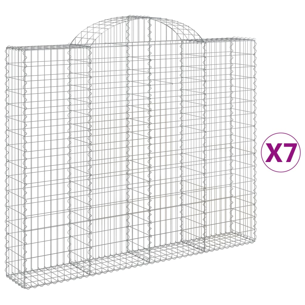 VidaXL Gabions 7 pcs courbé 200x30x160 180 cm fer