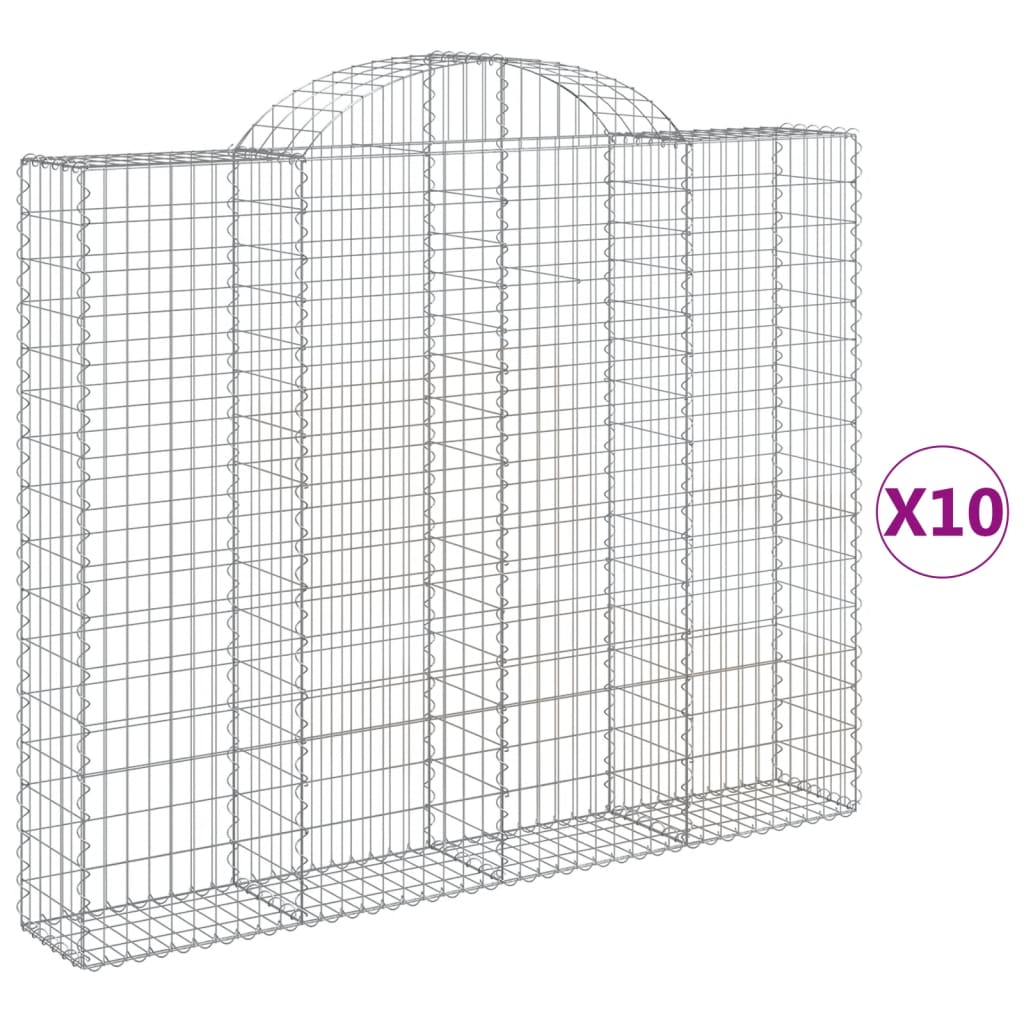 VidaXL Gabions 10 pcs courbé 200x30x160 180 cm fer