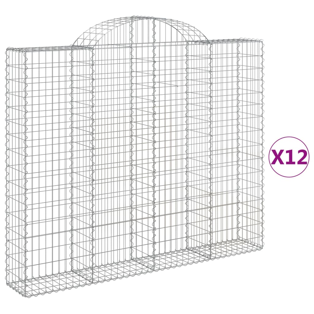 VidaXL Gabions 12 pcs courbé 200x30x160 180 cm fer