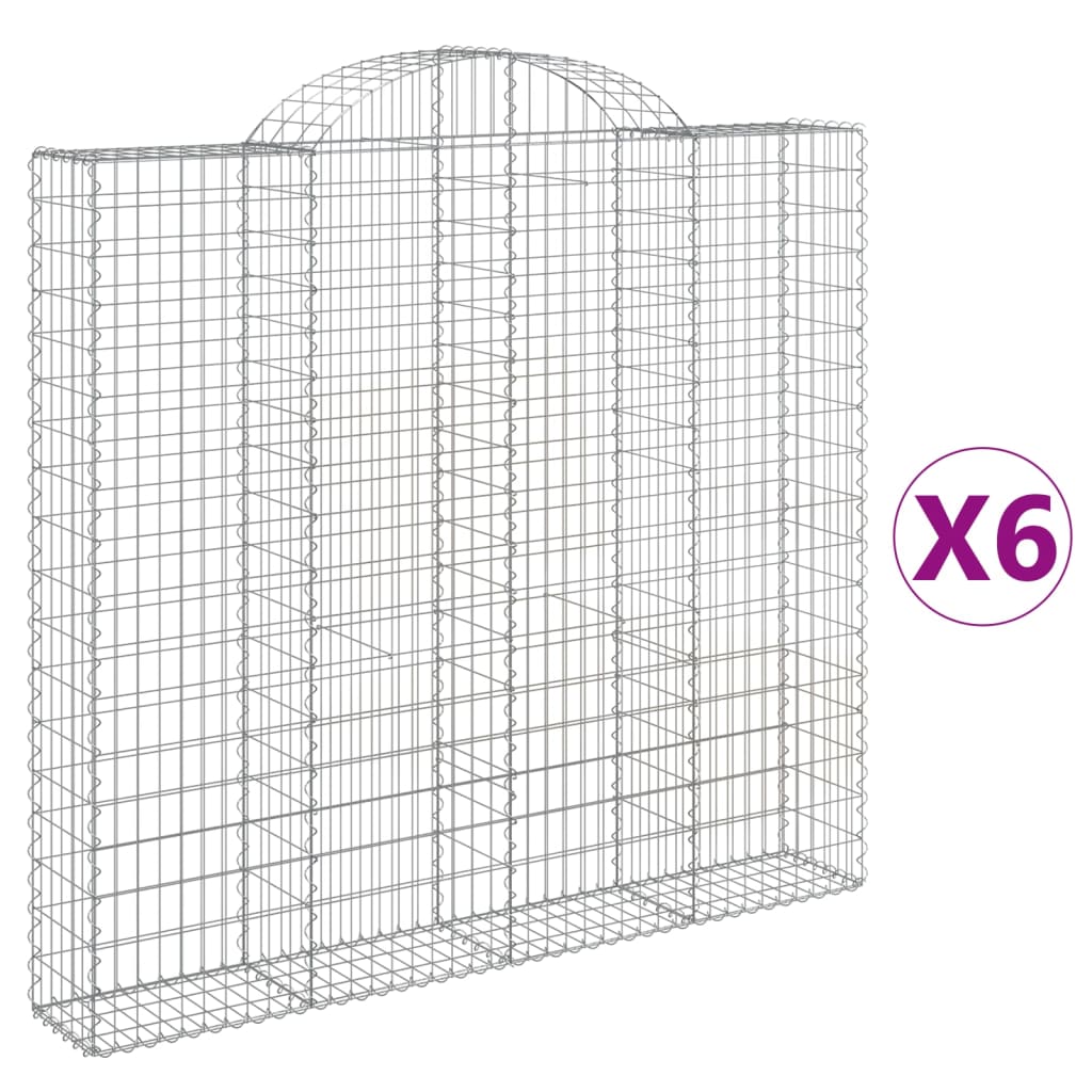 VidaXL Gabions 6 pcs courbé 200x30x180 200 cm fer