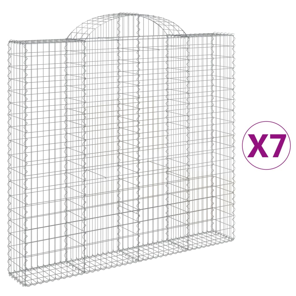 VidaXL Gabions 7 pcs courbé 200x30x180 200 cm fer