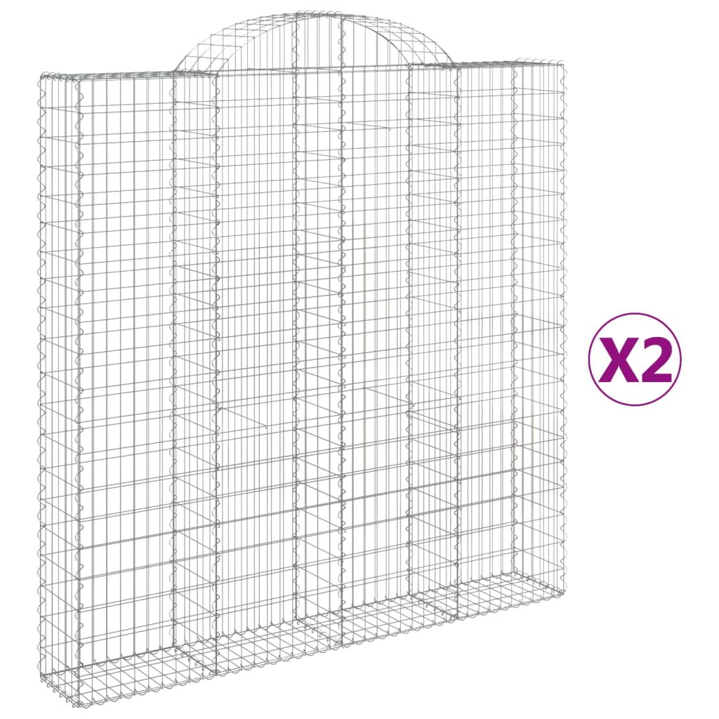 VidaXL Gabions 2 pcs courbé 200x30x200 220 cm fer