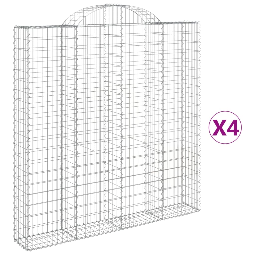 VidaXL Gabions 4 pcs courbé 200x30x200 220 cm fer