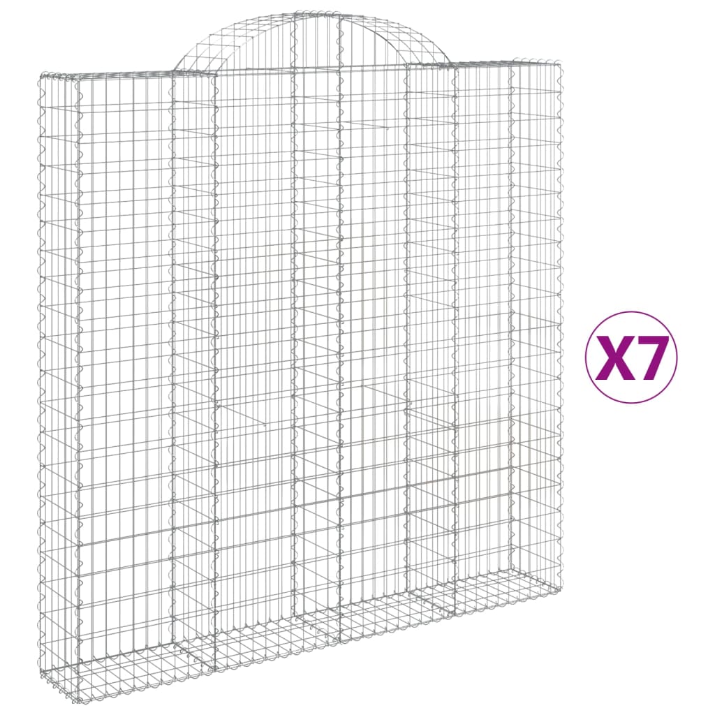 VidaXL Gabions 7 pcs courbé 200x30x200 220 cm fer