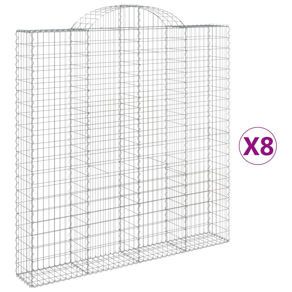 VidaXL Gabions 8 pcs courbé 200x30x200 220 cm fer