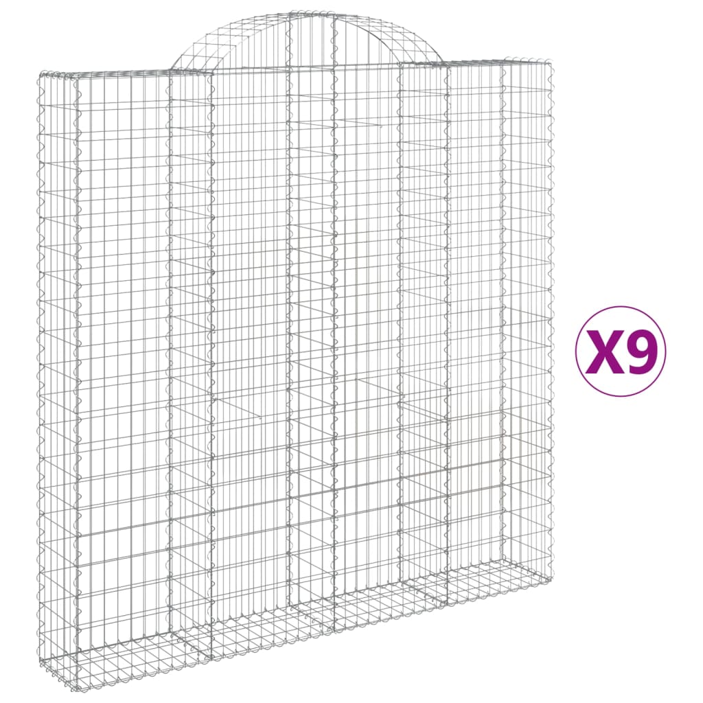 VidaXL Gabions 9 pcs courbé 200x30x200 220 cm fer