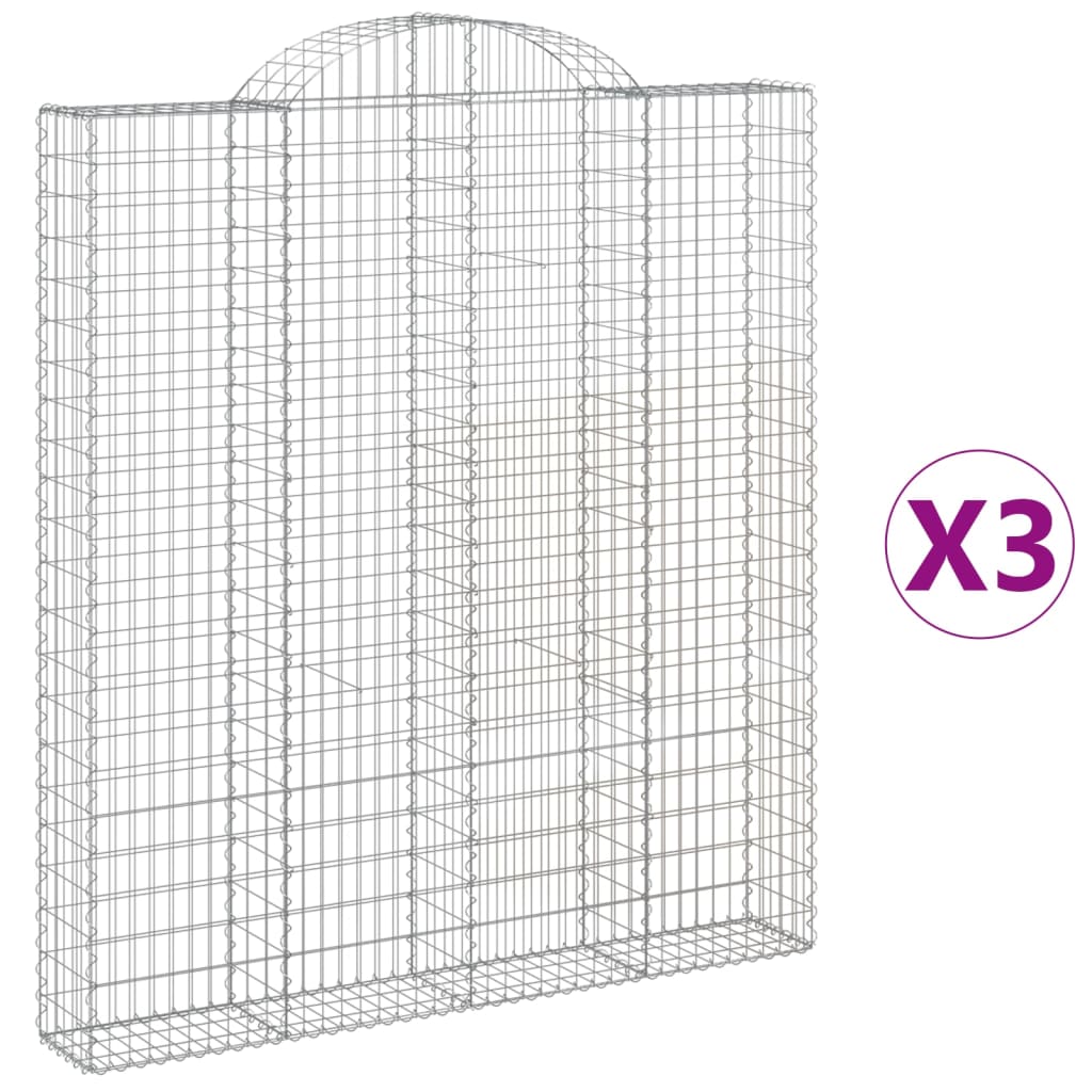 VidaXL Gabions 3 pcs courbé 200x30x220 240 cm fer