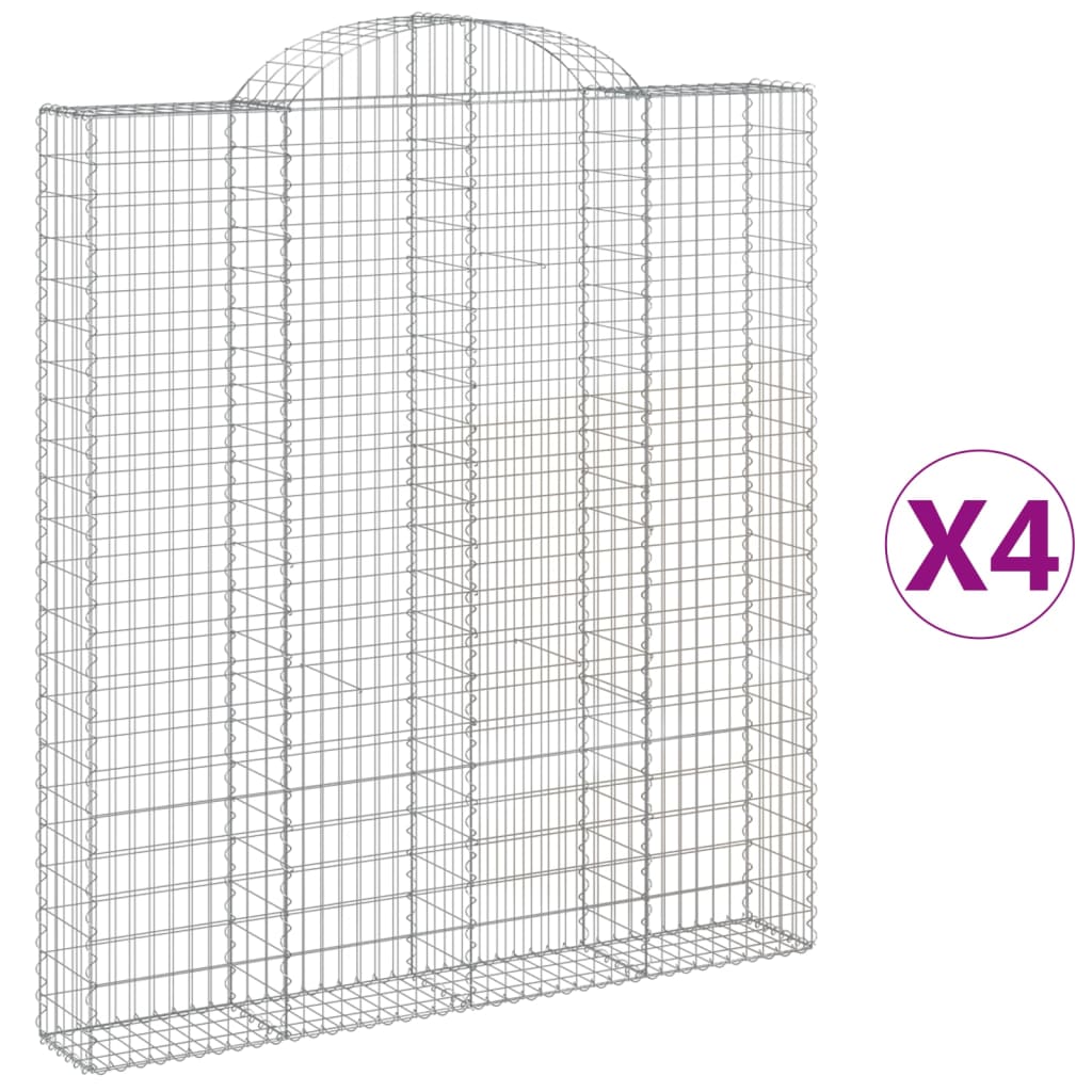 VidaXL Gabions 4 pcs courbé 200x30x220 240 cm fer