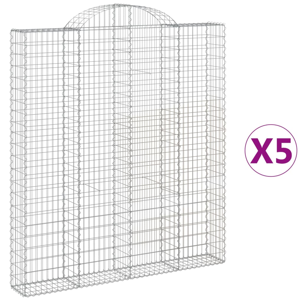VidaXL Gabions 5 pcs courbé 200x30x220 240 cm fer