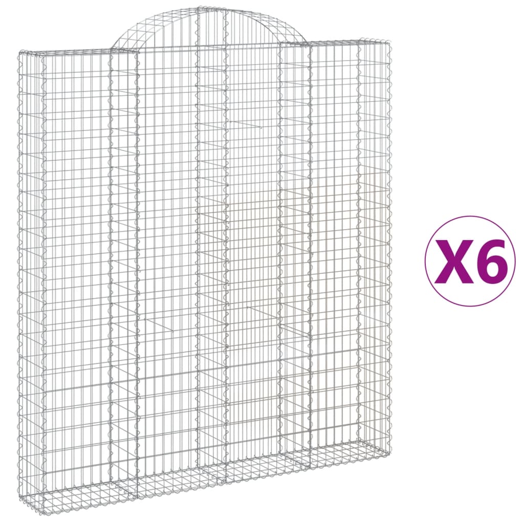 VidaXL Gabions 6 pcs courbé 200x30x220 240 cm fer