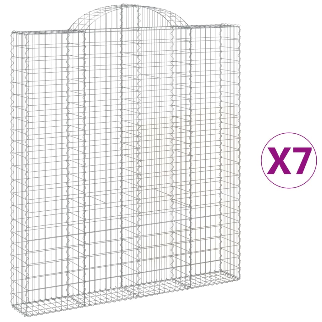 VidaXL Gabions 7 pcs courbé 200x30x220 240 cm fer