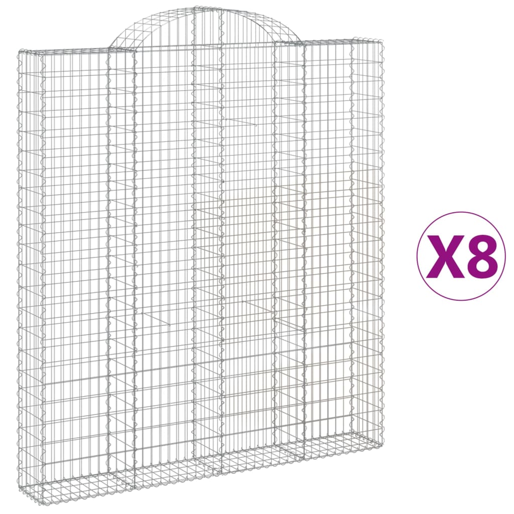 VidaXL Gabions 8 pcs courbé 200x30x220 240 cm fer
