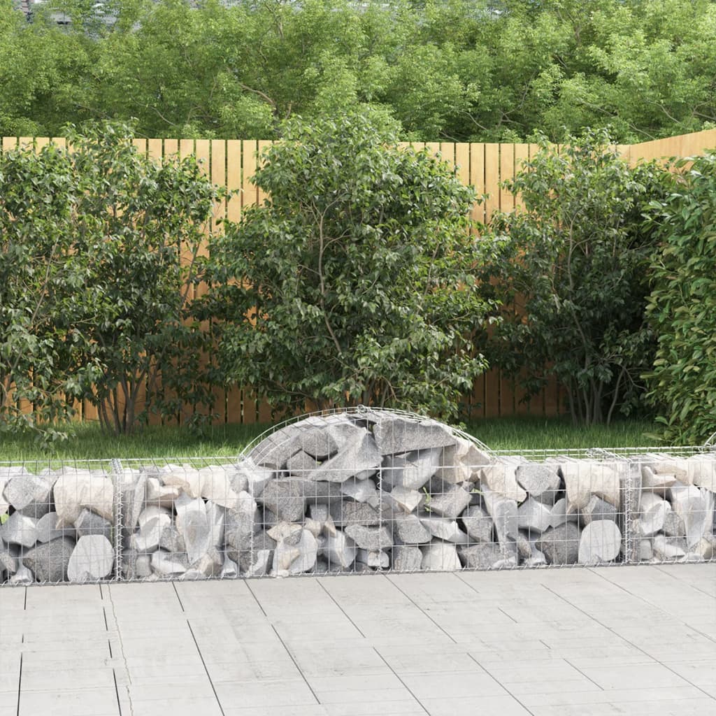 VidaXL Gabions 5 pcs courbé 200x50x40 60 cm fer galvanisé