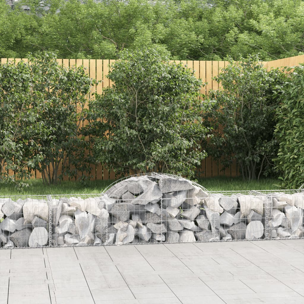 VidaXL Gabions 8 pcs courbé 200x50x40 60 cm fer galvanisé