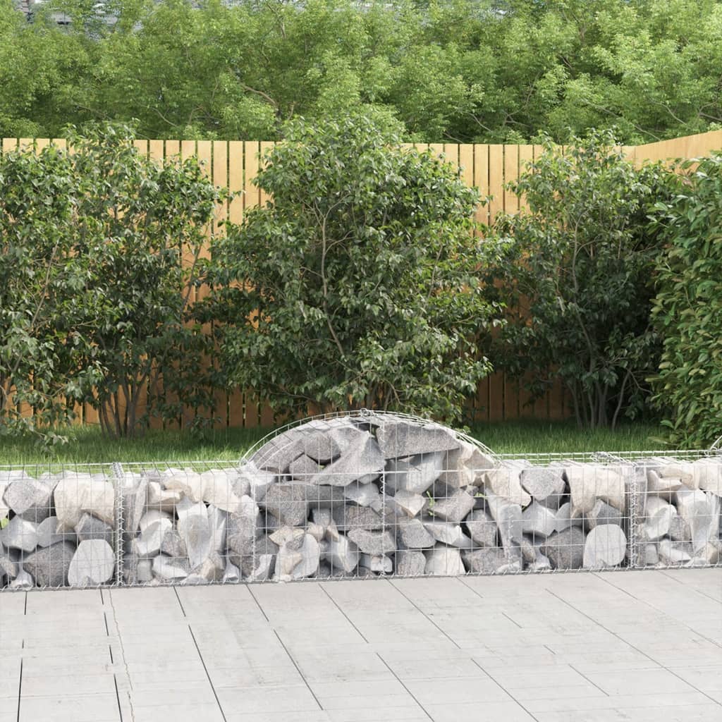 VidaXL Gabions 9 pcs courbé 200x50x40 60 cm fer galvanisé